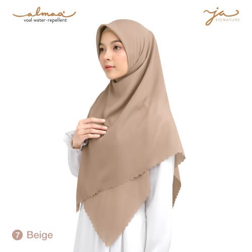 Jilbab Afra Voal Polos - Water Repellent - JAFR - Almaa' 07 Beige